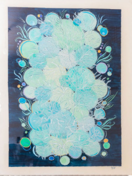 Named contemporary work « Bleu corail », Made by INDIGO
