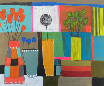 Named contemporary work « Fleurs à la fenêtre 2 », Made by MAPIE
