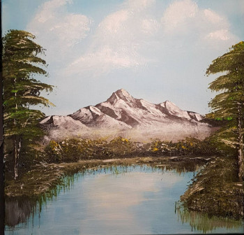 Named contemporary work « Lac de montagne », Made by ANNE LEFèVRE RéMY