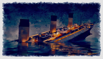 Named contemporary work « le naufrage du titanic », Made by DOMINIQUE DULOT DIGITAL