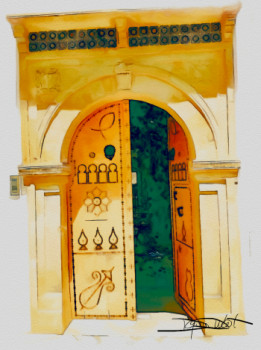 Named contemporary work « la porte tunisienne », Made by DOMINIQUE DULOT DIGITAL