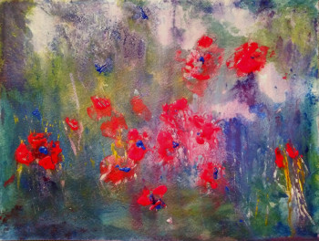 Named contemporary work « Coquelicots », Made by ANNY BREART