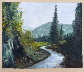 Named contemporary work « Calme rivière », Made by EL BARQUO