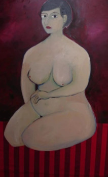 Named contemporary work « Autoportrait rouge », Made by NORA JO