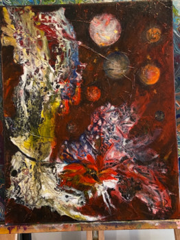 Named contemporary work « Choc de planètes », Made by SPIRIT’AL BY PATRICIA