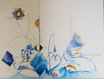 Named contemporary work « La symphonie infinie du bleu », Made by GARANCE