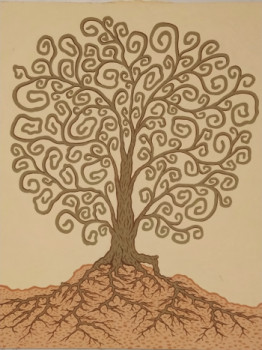 Named contemporary work « Arbre à la Klimt », Made by COPAINTER72