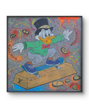 Named contemporary work « Picsou Gold skater (pop art) », Made by PEGGYC_ART