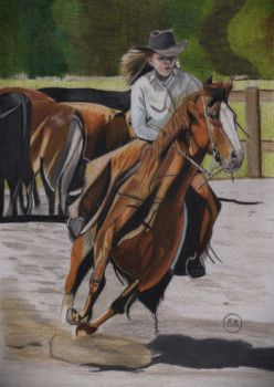 Named contemporary work « La cow-girl », Made by PIRDESSINS