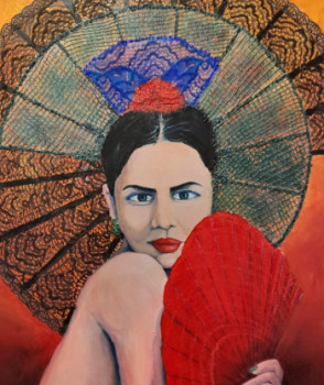Named contemporary work « Carmen, la de los abanicos », Made by R.MOYA