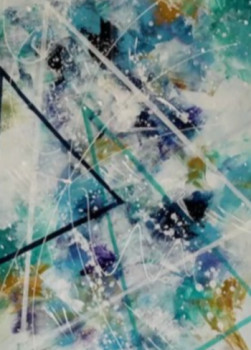 Named contemporary work « bleu univers », Made by PATRICK