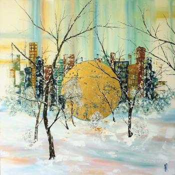 Named contemporary work « Big sun (VENDU) », Made by ANNE ROBIN