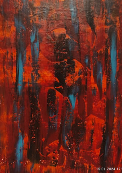 Named contemporary work « Chaos in rot », Made by SILVIO SILVIO LöHDER