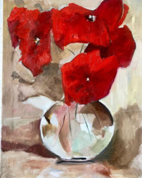 Named contemporary work « Coquelicots », Made by ELENA SMELIANSKAYA