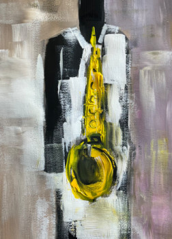 Named contemporary work « Saxe aphone », Made by JEAN LUC BEAUVIVRE