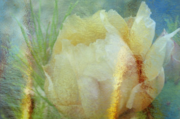 Named contemporary work « fleur jaune », Made by DENISE ARSAC COUSTOULIN