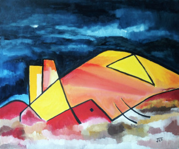 Named contemporary work « Montagne », Made by JEAN REBEL