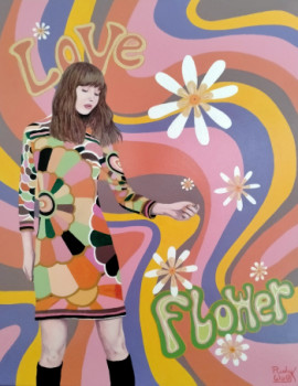 Named contemporary work « Flower Power 1 », Made by RICHY WAM K