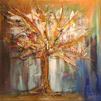 Named contemporary work « Le message dans l arbre de vie », Made by CATHY D