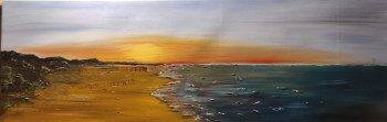 Named contemporary work « Coucher de soleil sur les dunes de Blériot », Made by VALéRIE DE LA MERCIE