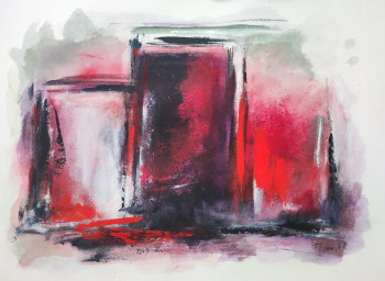 Named contemporary work « Acrylique sur intissé - Variations rouges », Made by FLORE.M