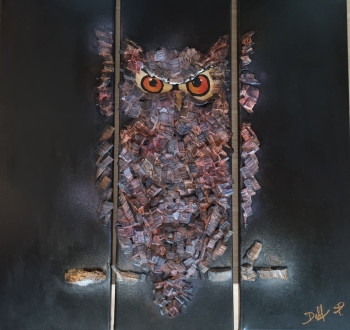 Named contemporary work « Hibou mystérieux », Made by DELF P.