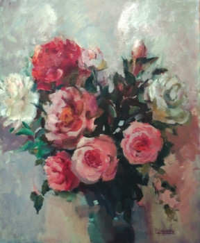 Named contemporary work « Éclat Floral en Lumière », Made by IRYNA MALYNOVSKA