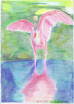 Named contemporary work « Flamingo », Made by ABDELGHAFAR