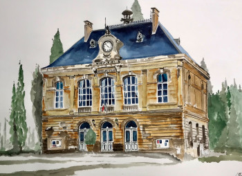 Named contemporary work « Mairie de Pierrefonds (Oise / France) », Made by LUTHER