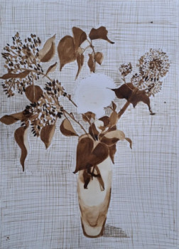 Named contemporary work « Bouquet de fortune alla prima », Made by BONNEAU-MARRON