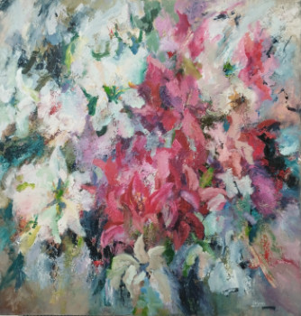 Named contemporary work « Harmonie Florale Éclatante », Made by IRYNA MALYNOVSKA