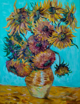 Named contemporary work « Les tournesols d'après Vincent Van Gogh », Made by IRYNA MALYNOVSKA