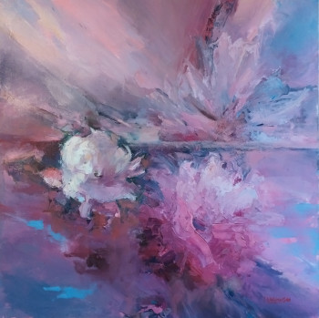 Named contemporary work « Reflets Rose », Made by IRYNA MALYNOVSKA