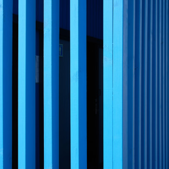 Named contemporary work « Claustra bleu », Made by ALAIN MACHELIDON