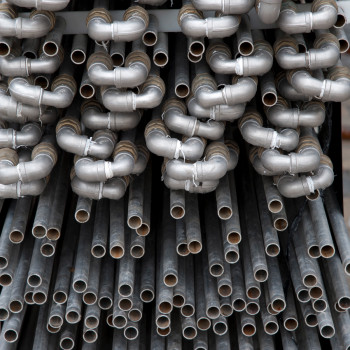 Named contemporary work « Tubes gris », Made by ALAIN MACHELIDON