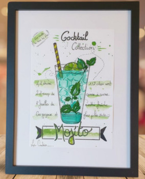 Named contemporary work « Mojito », Made by LYDIE COURBIER