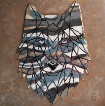 Named contemporary work « WOLF », Made by MSGAYRAL'ART