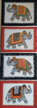 Named contemporary work « QUATRE ELEPHANTS », Made by MSGAYRAL'ART