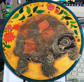 Named contemporary work « MISS TURTLE », Made by MSGAYRAL'ART