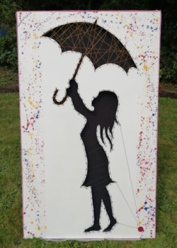 Named contemporary work « Little Girl ( Umbrella ) », Made by CARTIER