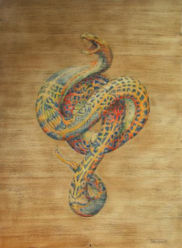 Named contemporary work « Serpent Tatooer », Made by T*NGUY