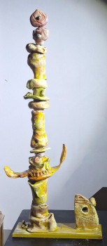 Named contemporary work « totem 1 », Made by RAIMS