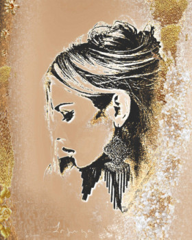 Named contemporary work « profil », Made by FRANçOISE DELEGLISE