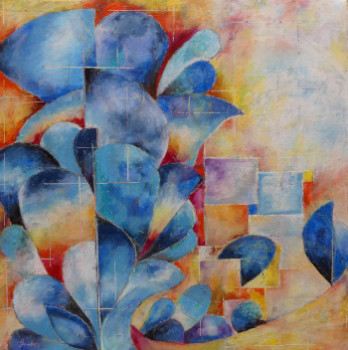 Named contemporary work « L'arbre bleu », Made by JJOURDAN