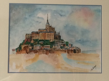 Named contemporary work « Mont Saint Michel », Made by CATHY HUDREAUX