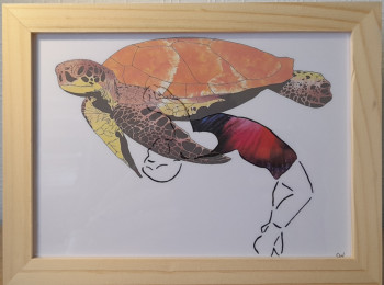 Named contemporary work « Tortue Lutte », Made by CRéAWILL