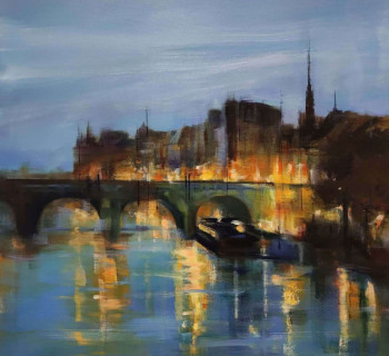 Named contemporary work « La Seine », Made by HELENISE