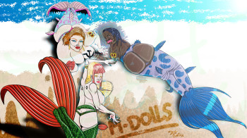 Named contemporary work « M-Dolls Mermaiding », Made by ERWAN ESSART