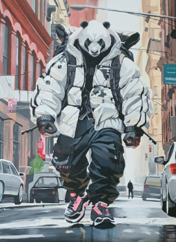 Named contemporary work « Panda », Made by CREATIVELINE