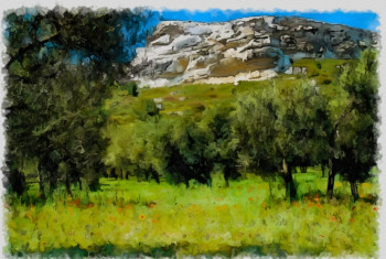 Named contemporary work « baux de Provence », Made by DOMINIQUE DULOT DIGITAL